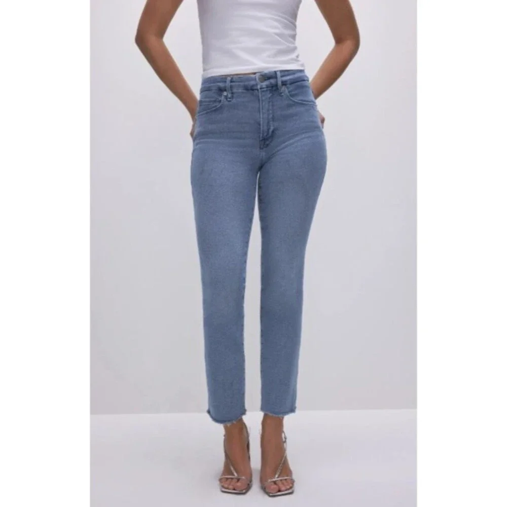 NWT Good American GOOD LEGS STRAIGHT JEANS GSPFH941T Size 10/30 Inseam 27.5" - Picture 7 of 12